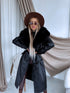 "PUDDING CV2184" Faux Leather Trench – Black